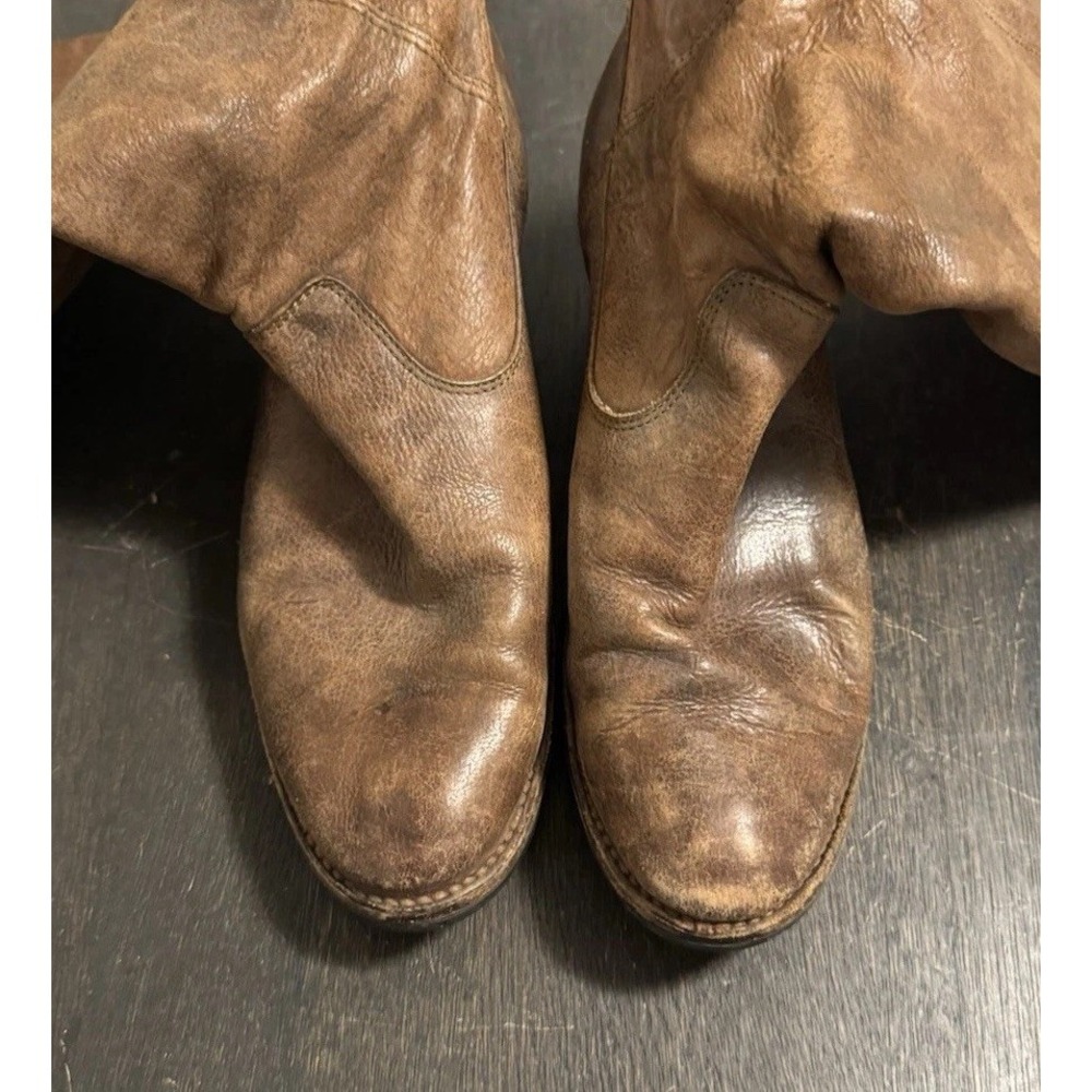 Frye 76575 Tall Jackie Button Brown Leather Boot Size 8.5 B NICE - Picture 3 of 5